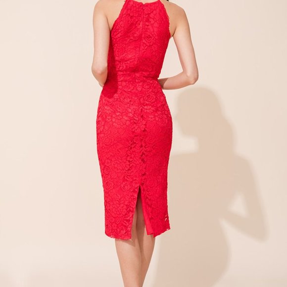 Yumi Kim | Red Lace, midi dress | Small - Picture 2 of 5
